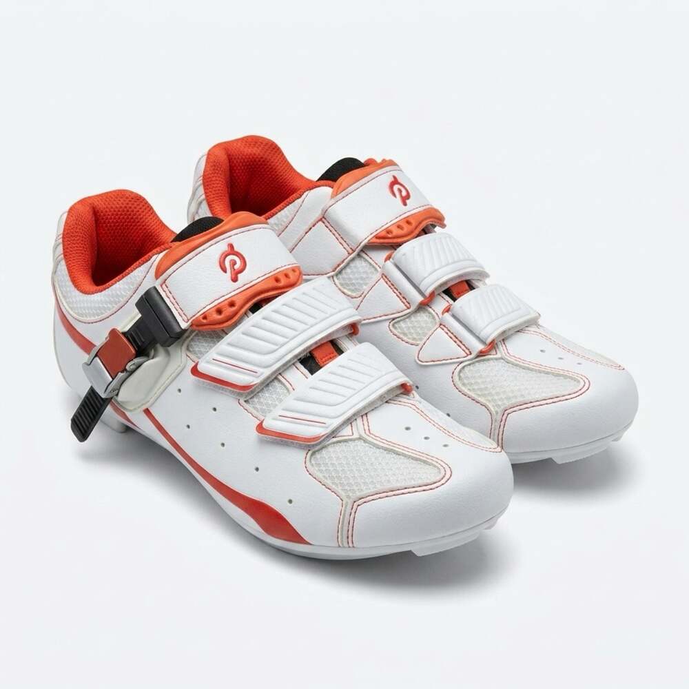 Peloton Cycling Shoes White/Orange
